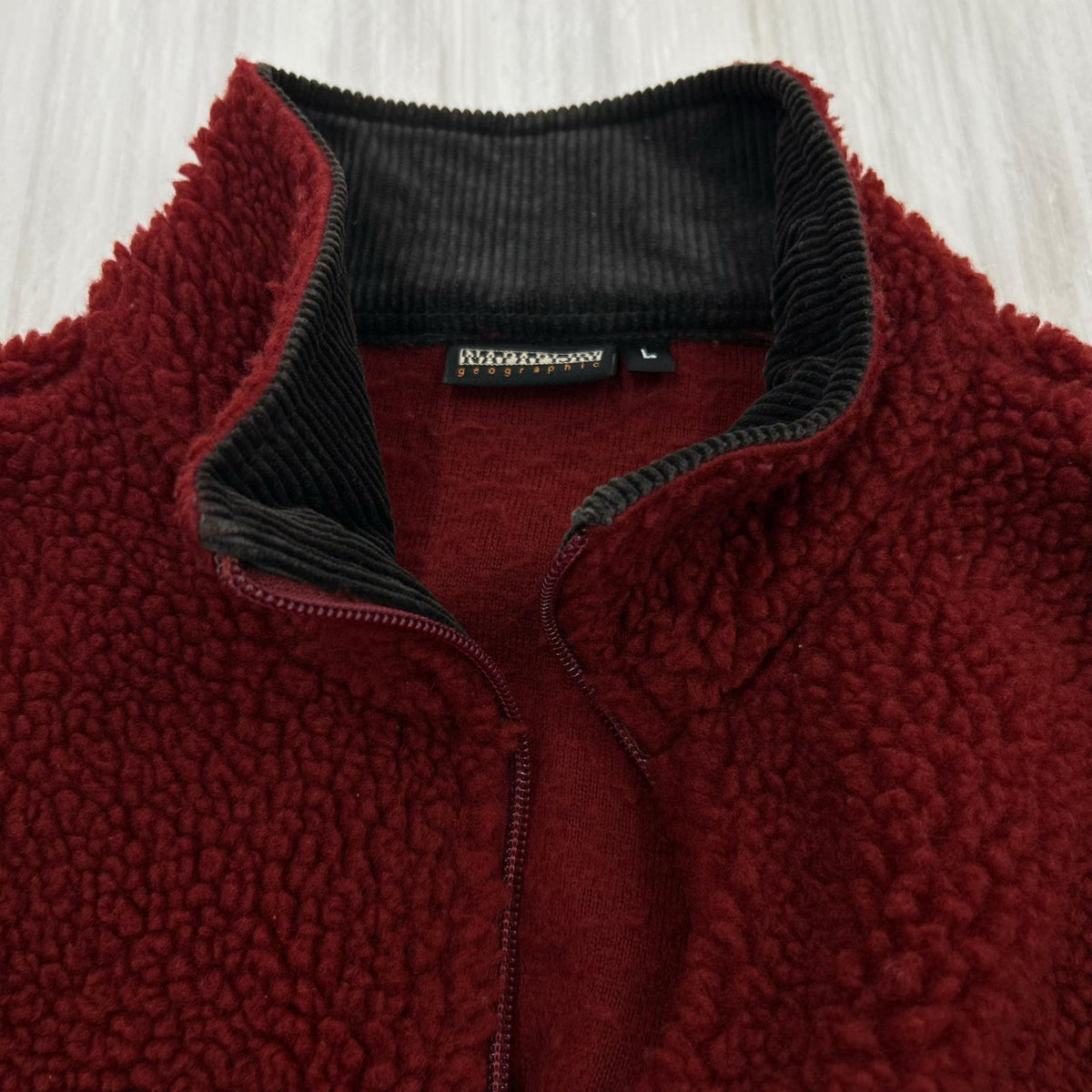 スウェット NAPAPIJRI ハーフジップフリース (L) 赤 L レッド