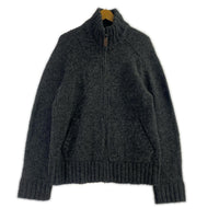 ジャケット エルボーパッチ ドライバーズニット フルジップ L L ブラック