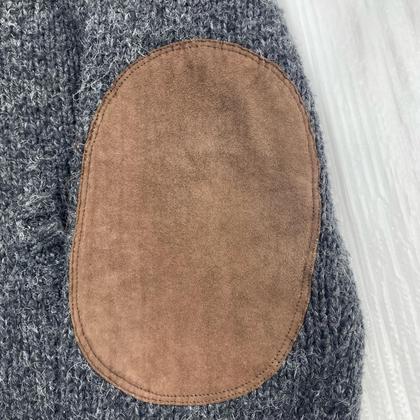 ジャケット エルボーパッチ ドライバーズニット フルジップ L L ブラック