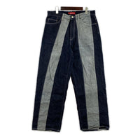 デニムパンツ Supreme 25ss Paneled Stripe Baggy Jean Indigo 32 32 ネイビー