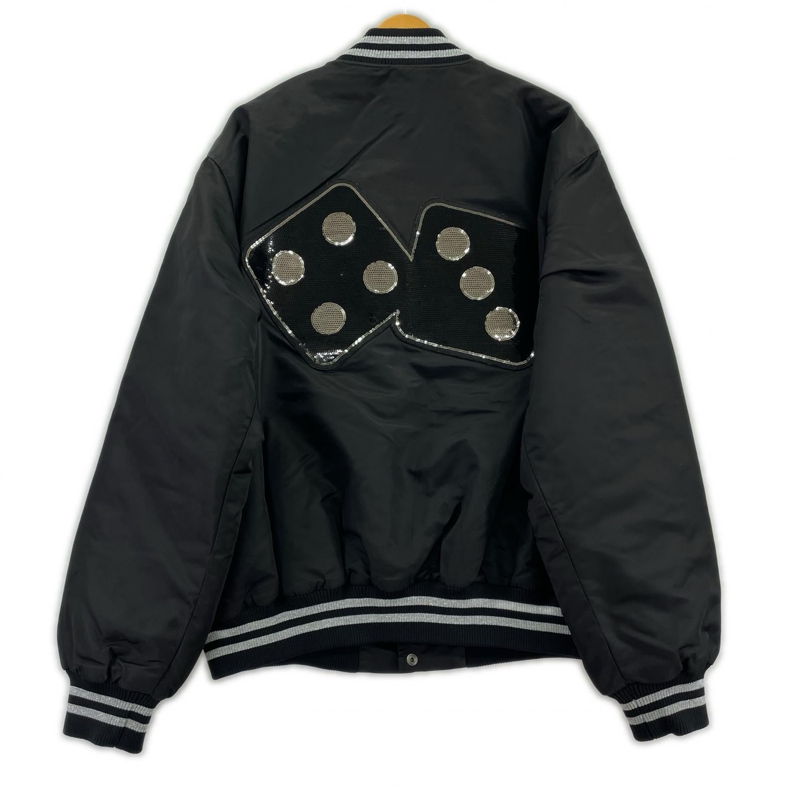 ブルゾン SEQUINS SATIN JACKET BLK L L ブラック