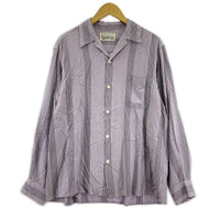長袖シャツ WACKO MARIA Stripe 50's Shirt ストライプ オープンカラーシャツ M ライトパープル M パープル