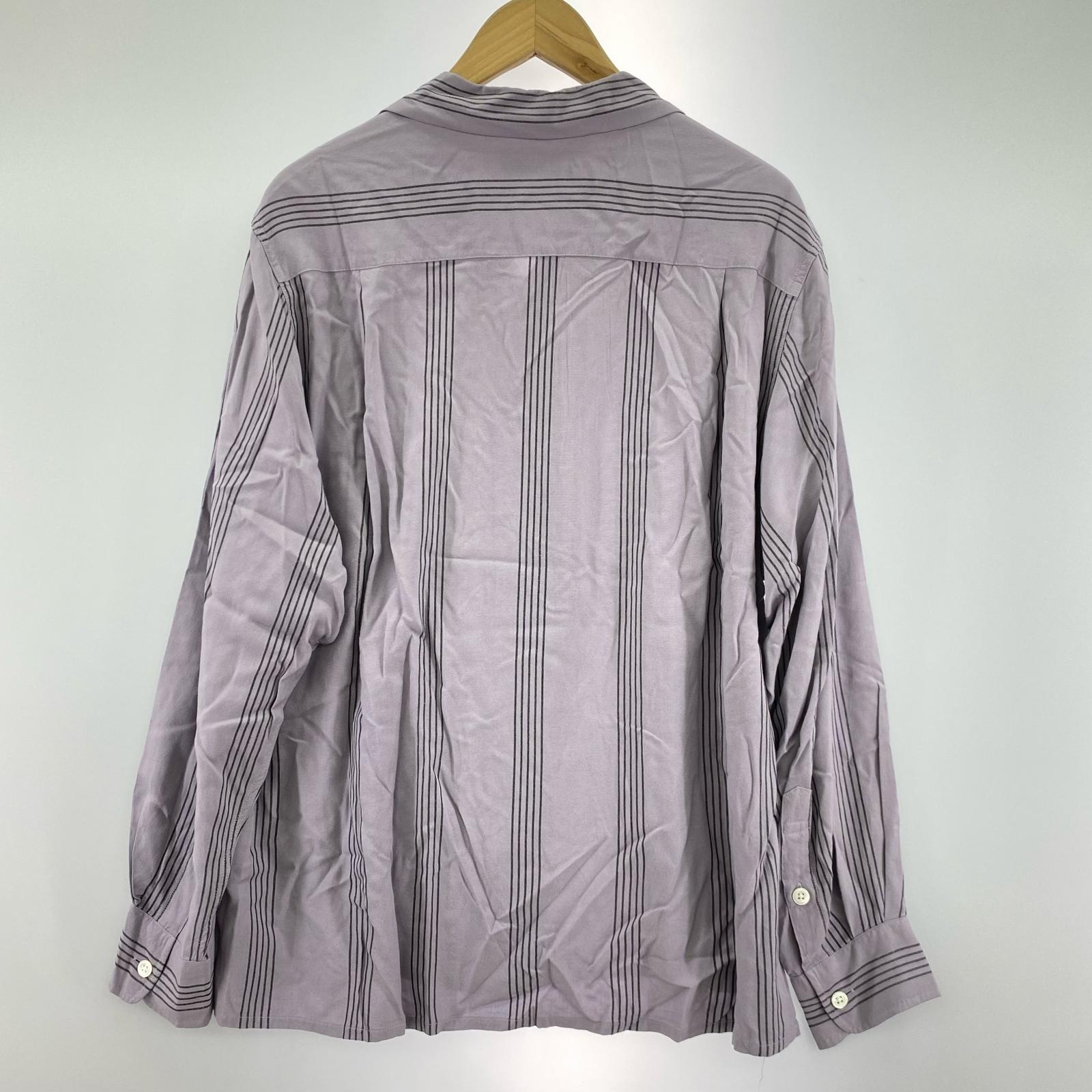 長袖シャツ WACKO MARIA Stripe 50's Shirt ストライプ オープンカラーシャツ M ライトパープル M パープル
