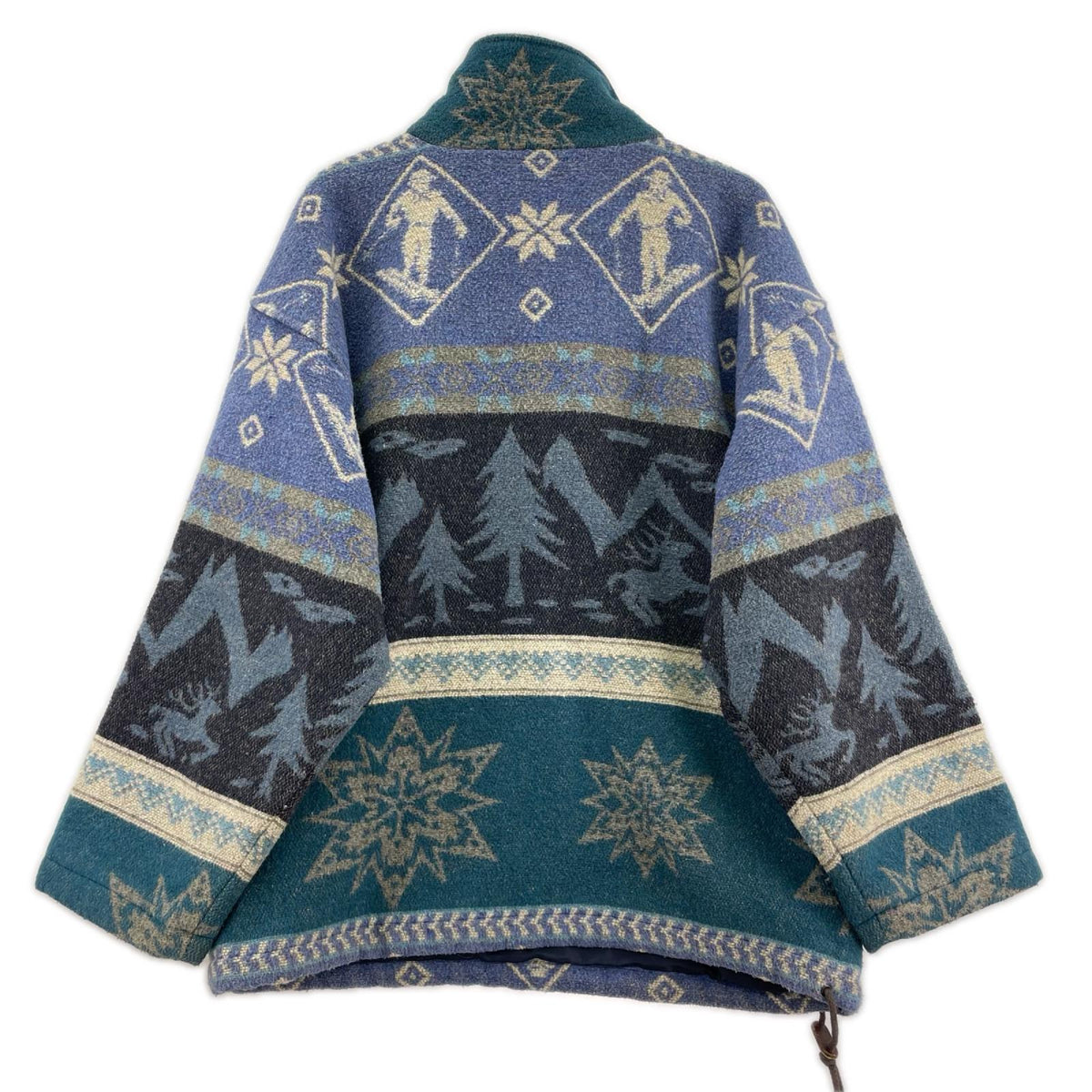 ジャケット 90s ノルディックハーフジッププルオーバー M NVY M