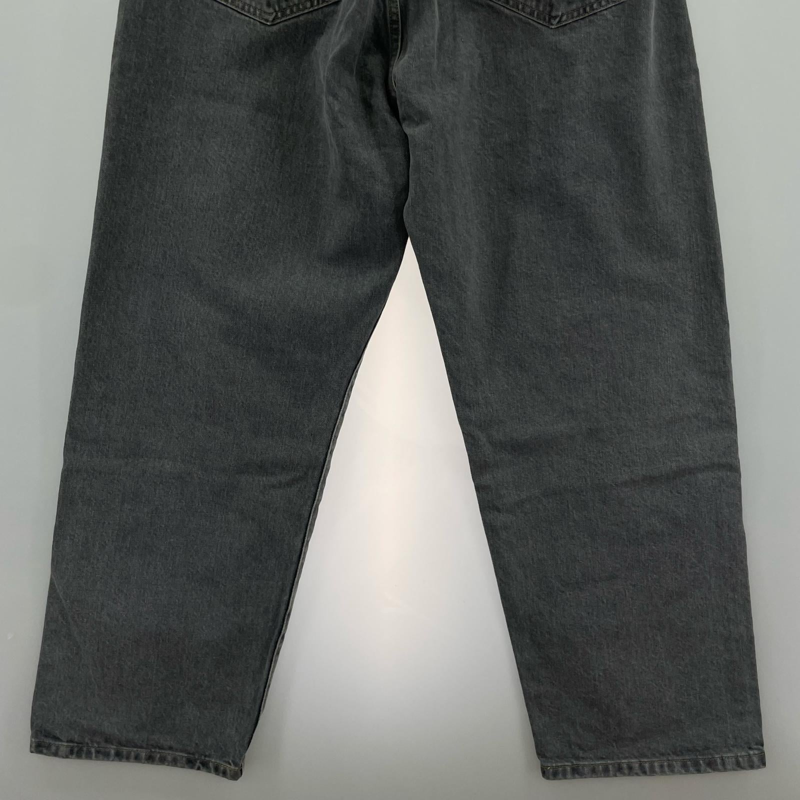 デニムパンツ 13.5oz デニム 5ポケット バギーテーパードパンツ 33 グレー