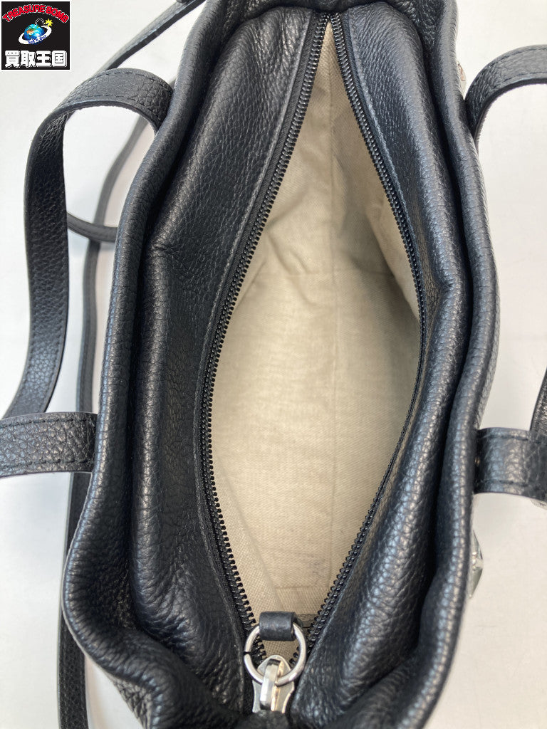 JIMMY CHOO カーフレザー スタースタッズ 2WAYバッグ ブラック