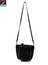JIMMY CHOO カーフレザー スタースタッズ 2WAYバッグ ブラック