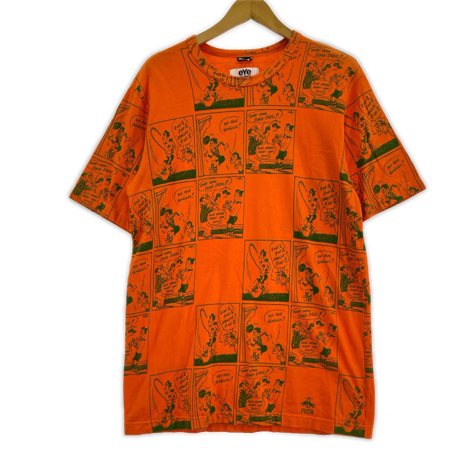 半袖Tシャツ JUNYA WATANABE×PUMA 製品染 コミックプリントTee L オレンジ L オレンジ