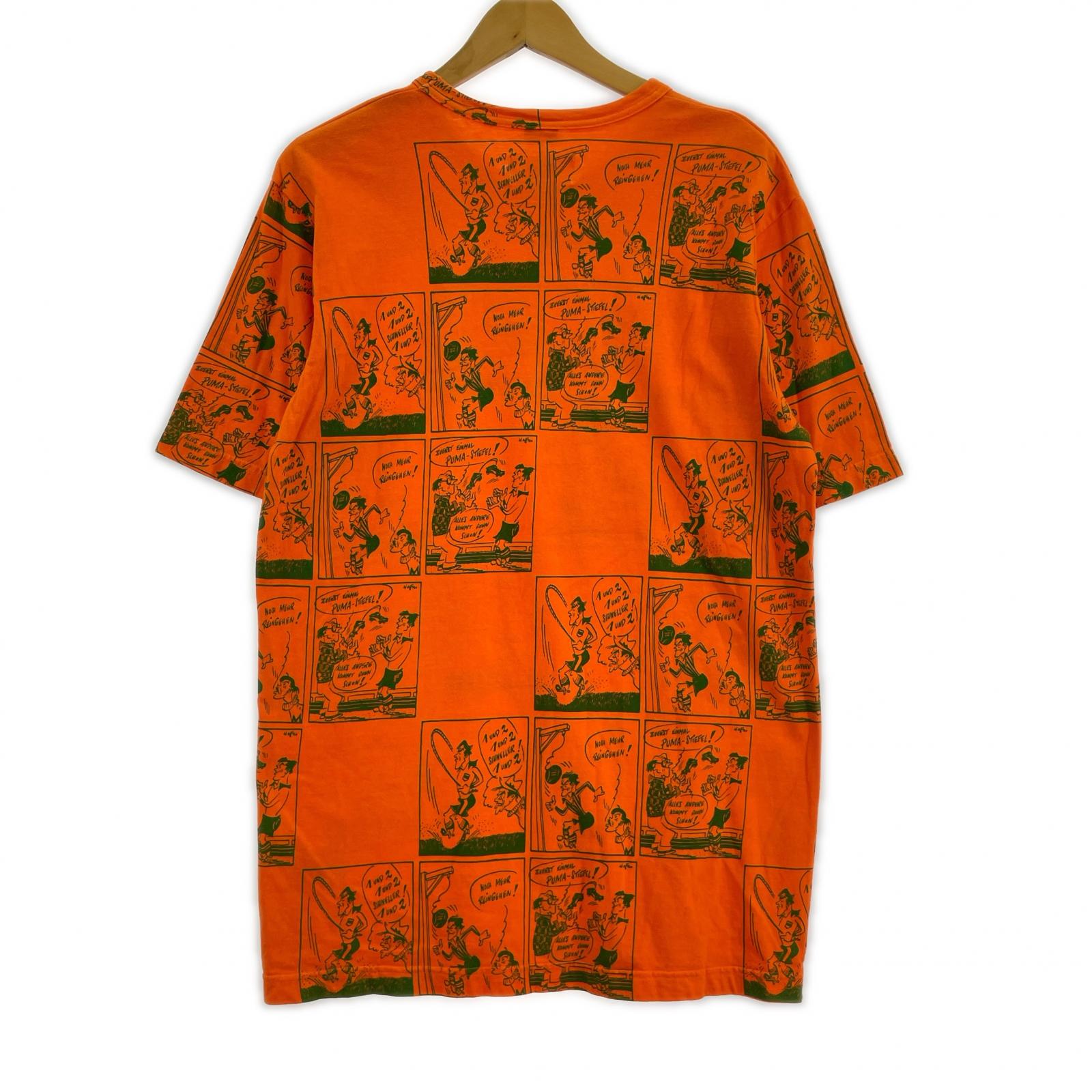 半袖Tシャツ JUNYA WATANABE×PUMA 製品染 コミックプリントTee L オレンジ L オレンジ