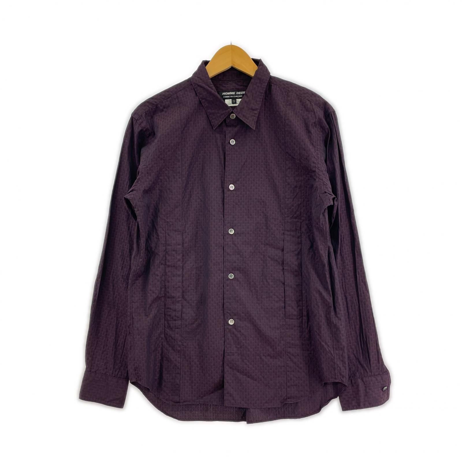 長袖シャツ COMME des GARCONS HOMME DEUX 22AW フラワージャガードシャツ S ボルドー S