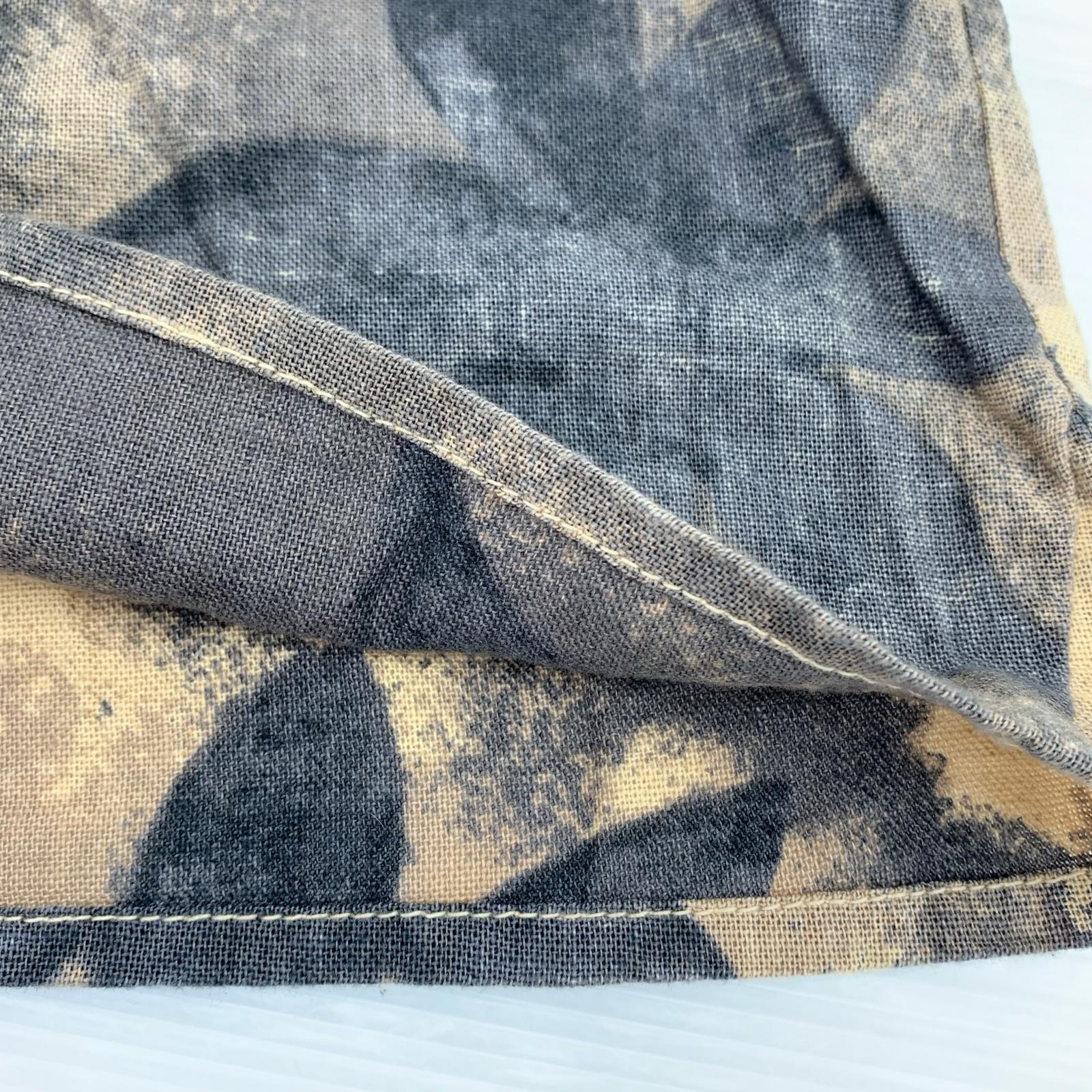 半袖シャツ MARITHE + FRANCOIS GIRBAUD コットン×リネン 総柄オープンカラーシャツ M ベージュ系 M ブラウン