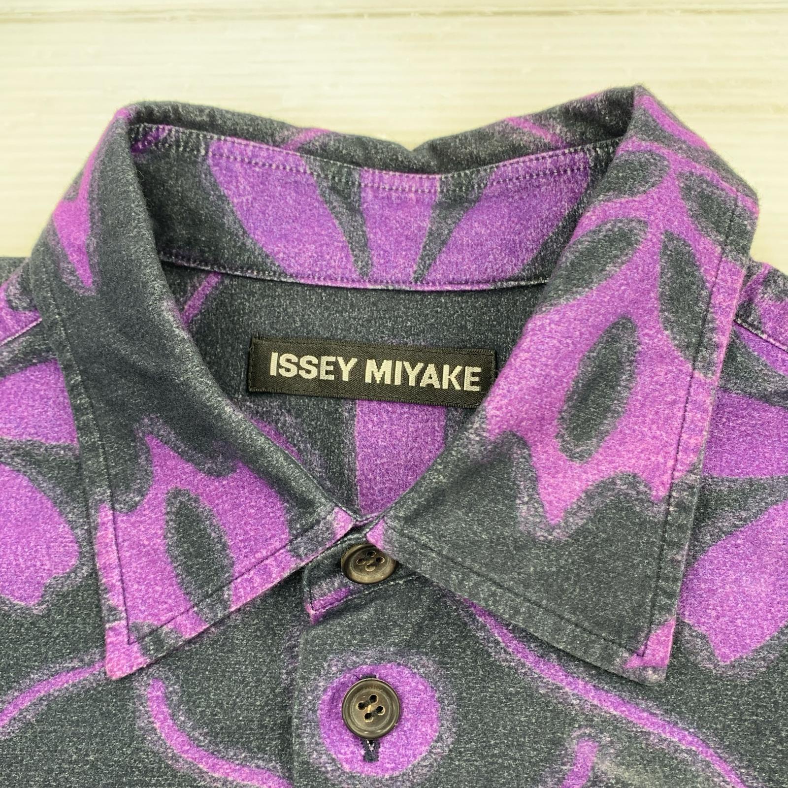 長袖シャツ ISSEY MIYAKE 06AW 花柄シャツ 2 パープル×ブラック 2