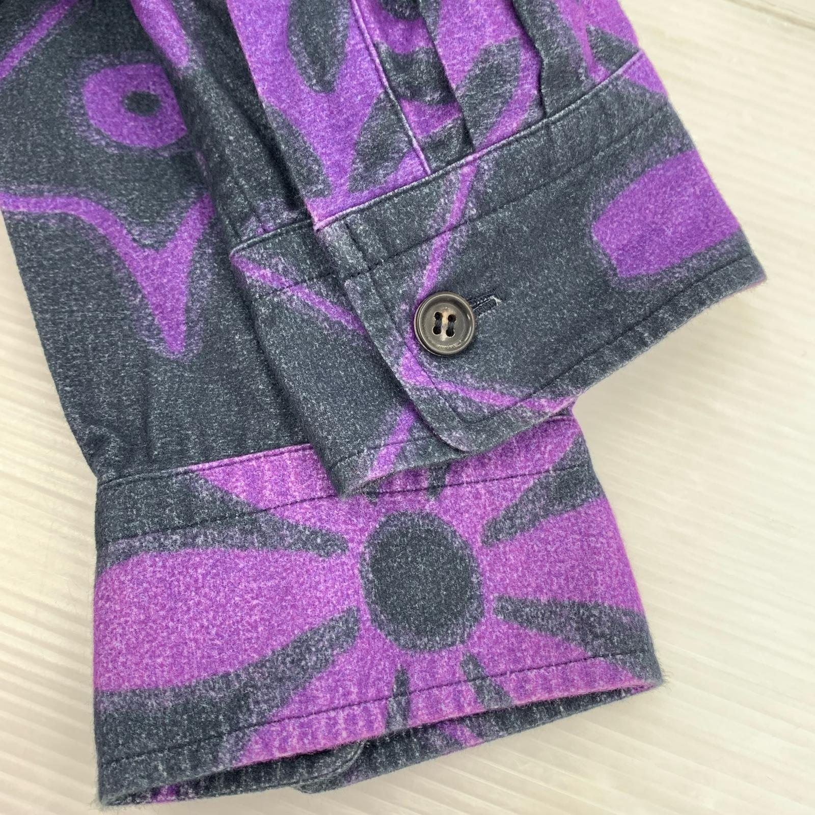 長袖シャツ ISSEY MIYAKE 06AW 花柄シャツ 2 パープル×ブラック 2