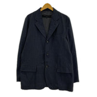 ジャケット COMME des GARCONS HOMME 00s 田中オム アセテート×綿 デザインジャケット M ネイビー グレー系 M
