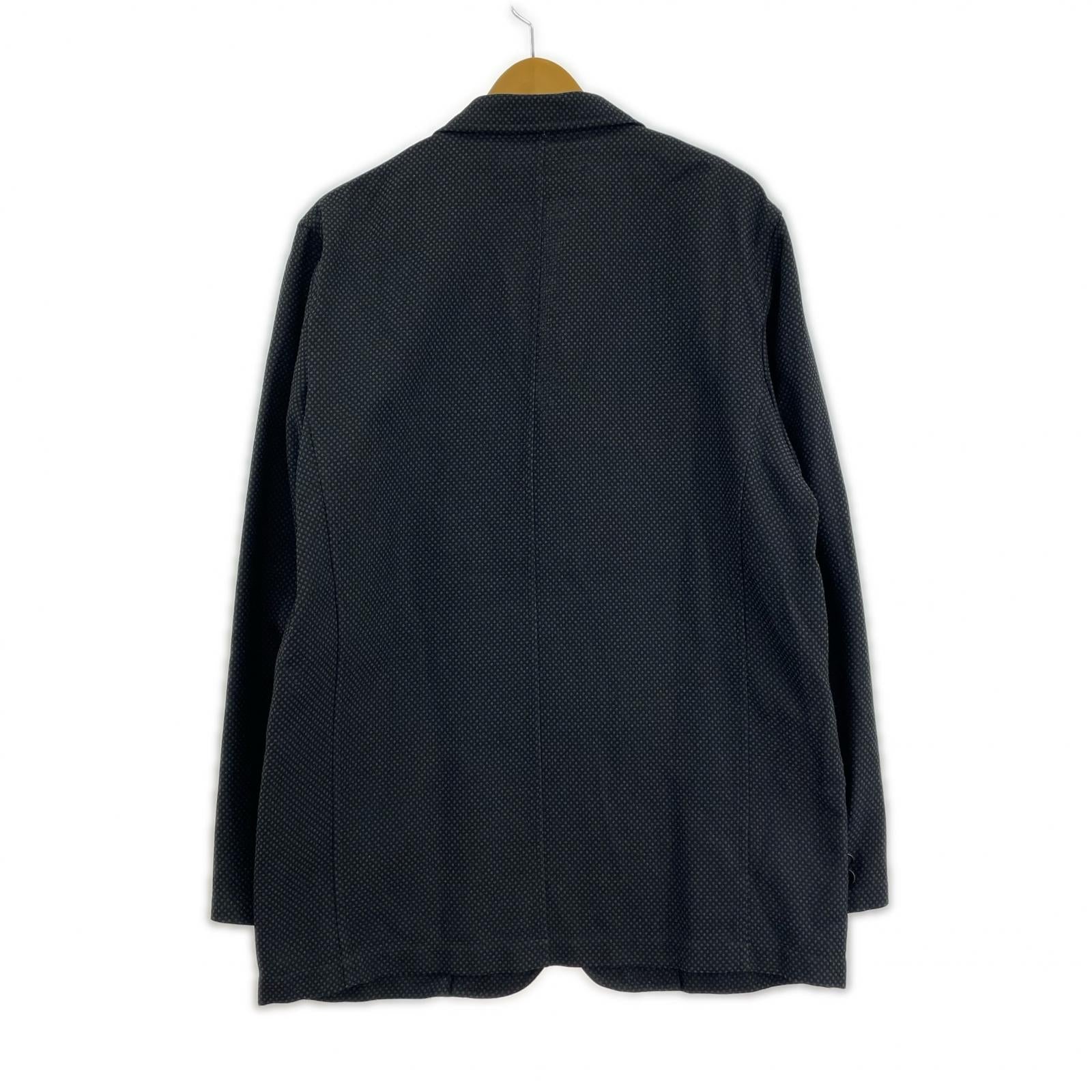 ジャケット COMME des GARCONS HOMME 00s 田中オム アセテート×綿 デザインジャケット M ネイビー グレー系 M