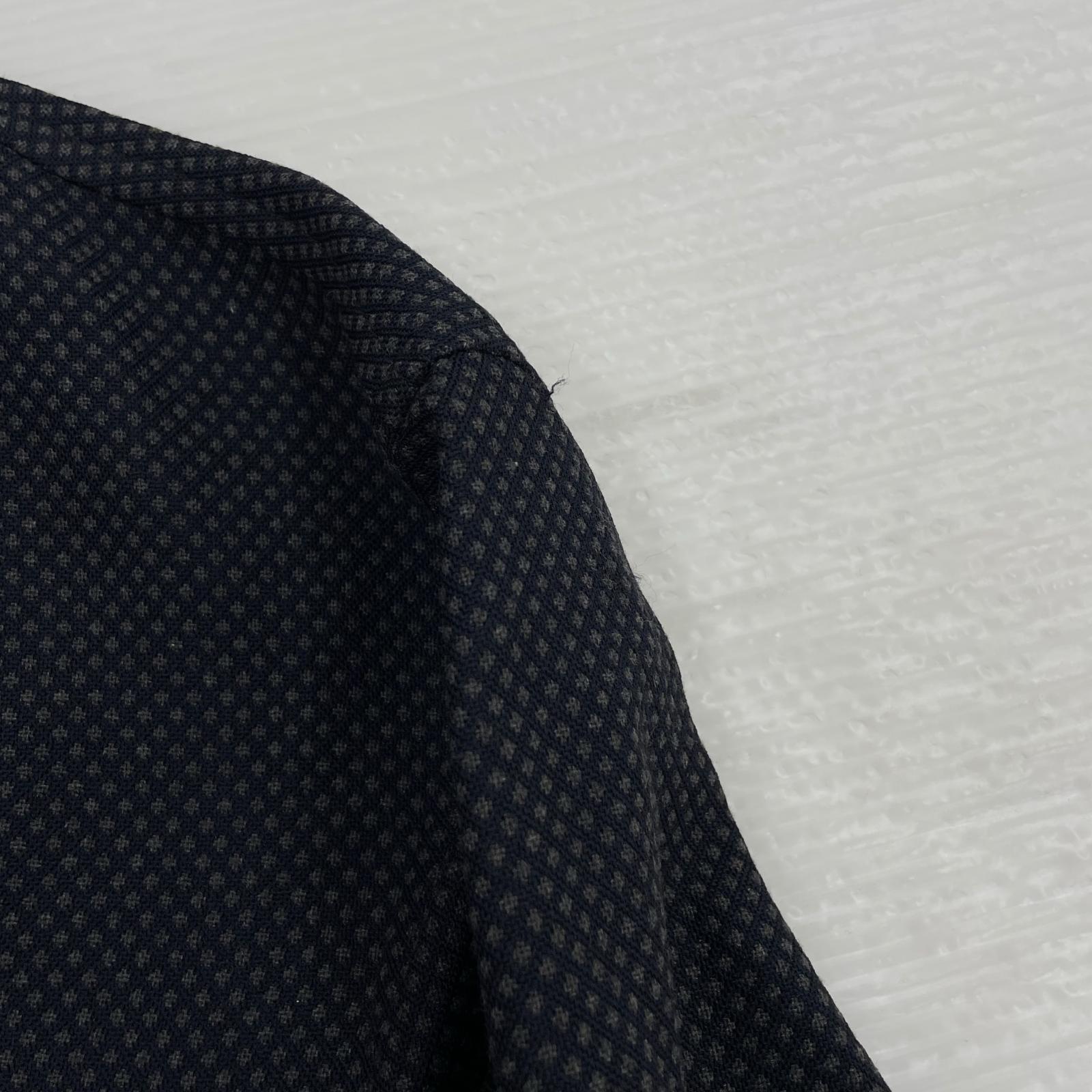 ジャケット COMME des GARCONS HOMME 00s 田中オム アセテート×綿 デザインジャケット M ネイビー グレー系 M