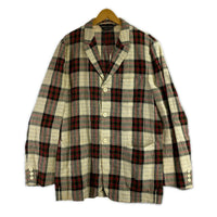 ジャケット COMME des GARCONS HOMME PLUS 00s 田中オム リネンチェックジャケット M 赤系 M