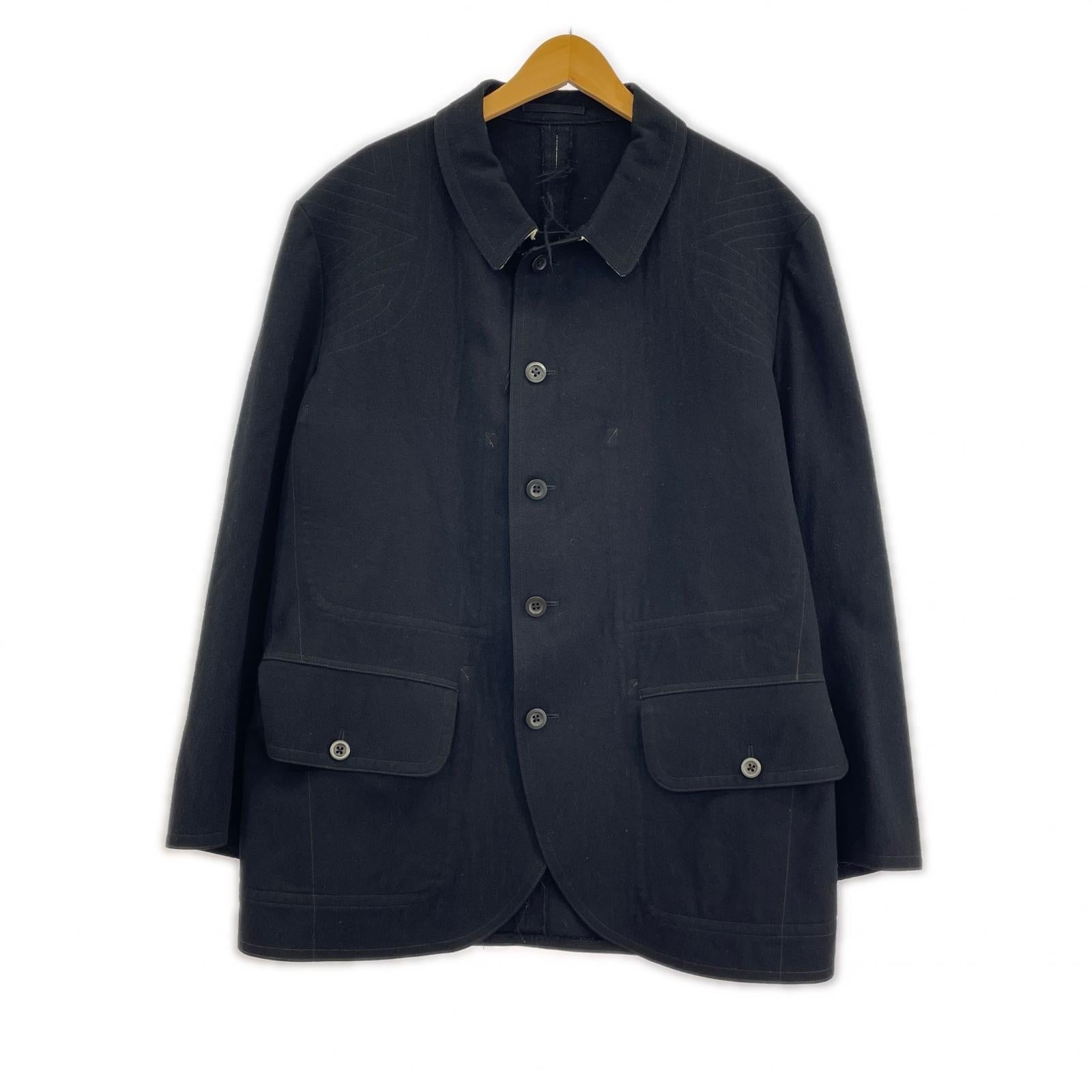 ジャケット Y’s for men 90~00s 金タグ ウールデザインジャケット S ブラック S ブラック