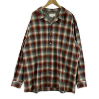 長袖シャツ MAISON MARGIELA×PENDLETON オーバーサイズウールチェックシャツ 44 赤系 44