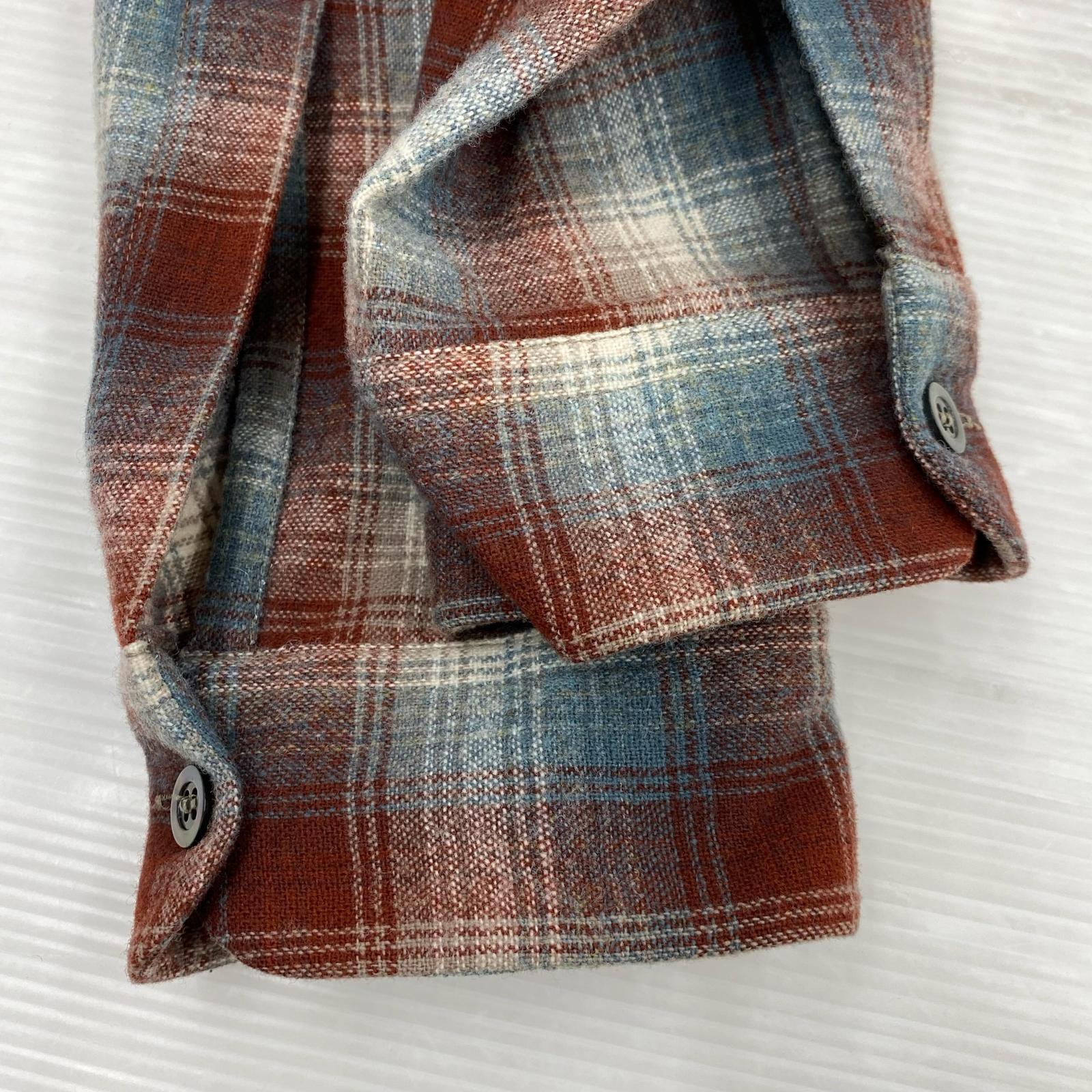 長袖シャツ MAISON MARGIELA×PENDLETON オーバーサイズウールチェックシャツ 44 赤系 44