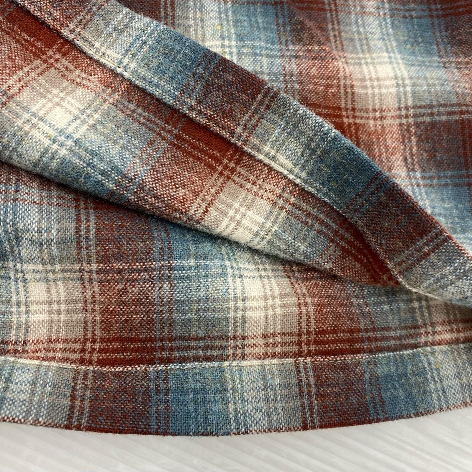 長袖シャツ MAISON MARGIELA×PENDLETON オーバーサイズウールチェックシャツ 44 赤系 44