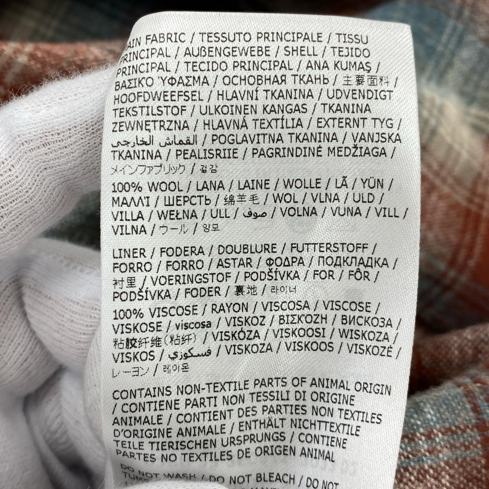 長袖シャツ MAISON MARGIELA×PENDLETON オーバーサイズウールチェックシャツ 44 赤系 44