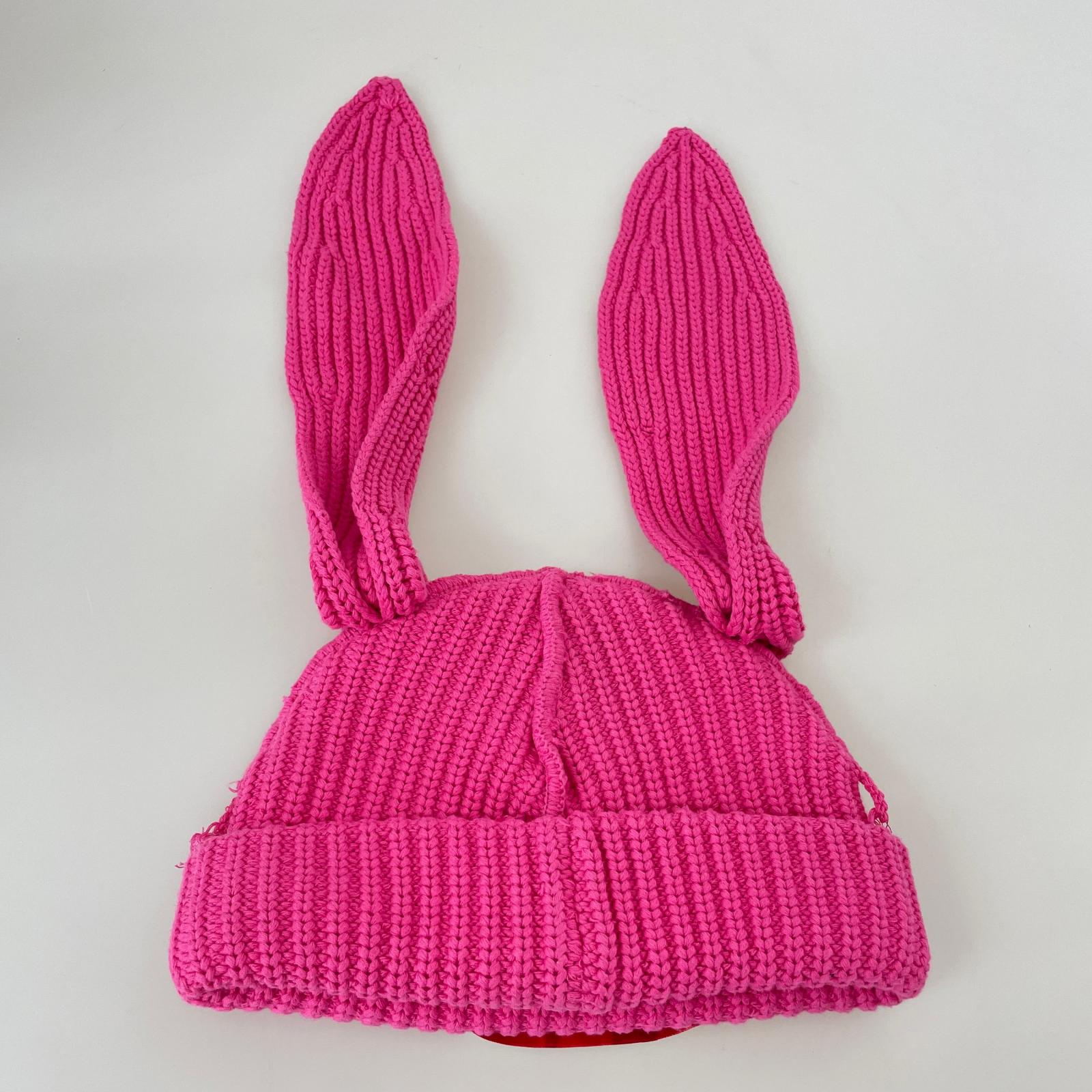 ニットキャップ Charles Jeffrey LOVERBOY CHUNKY RABBIT ピンク