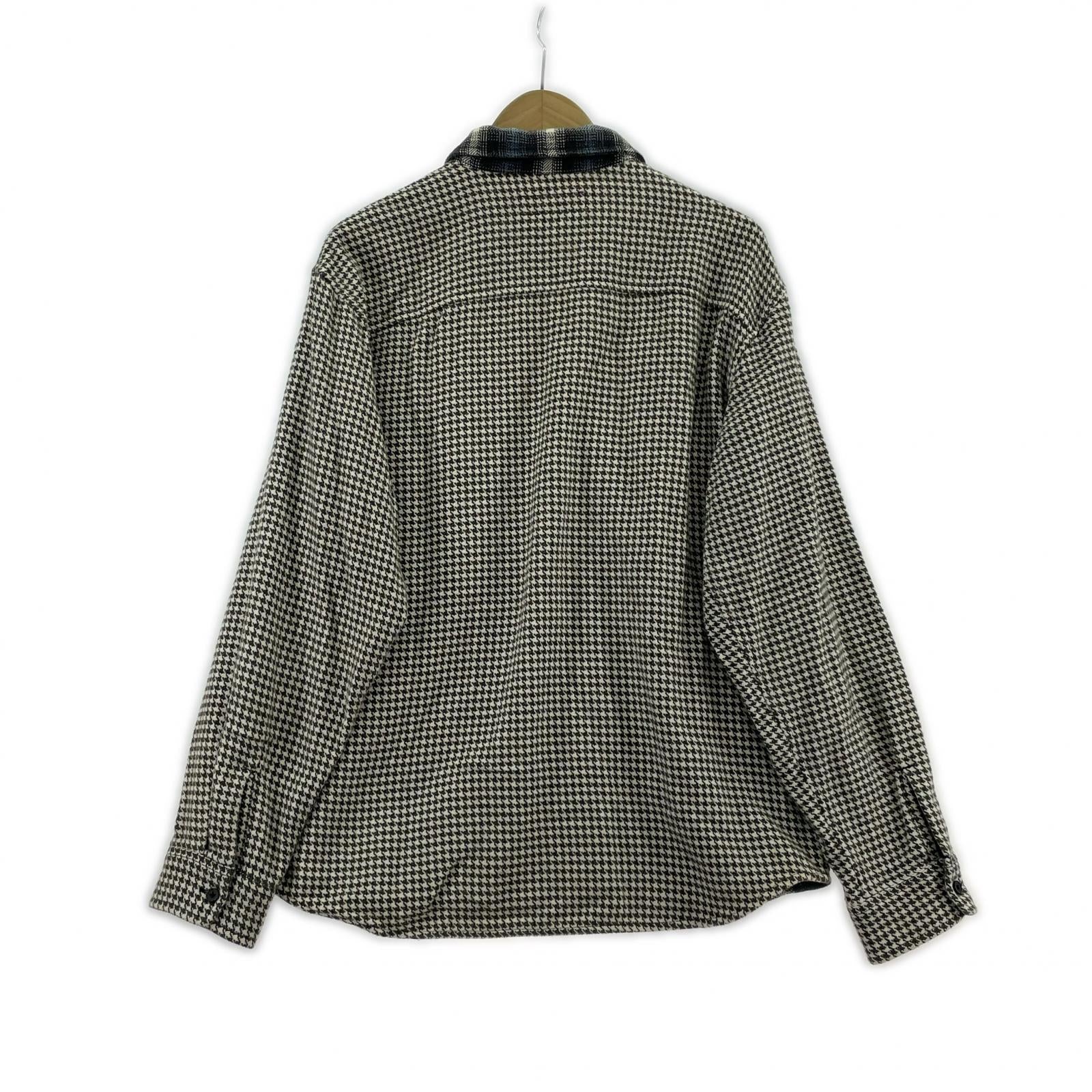長袖シャツ Houndstooth Plaid Flannel Shirt S S ブルー