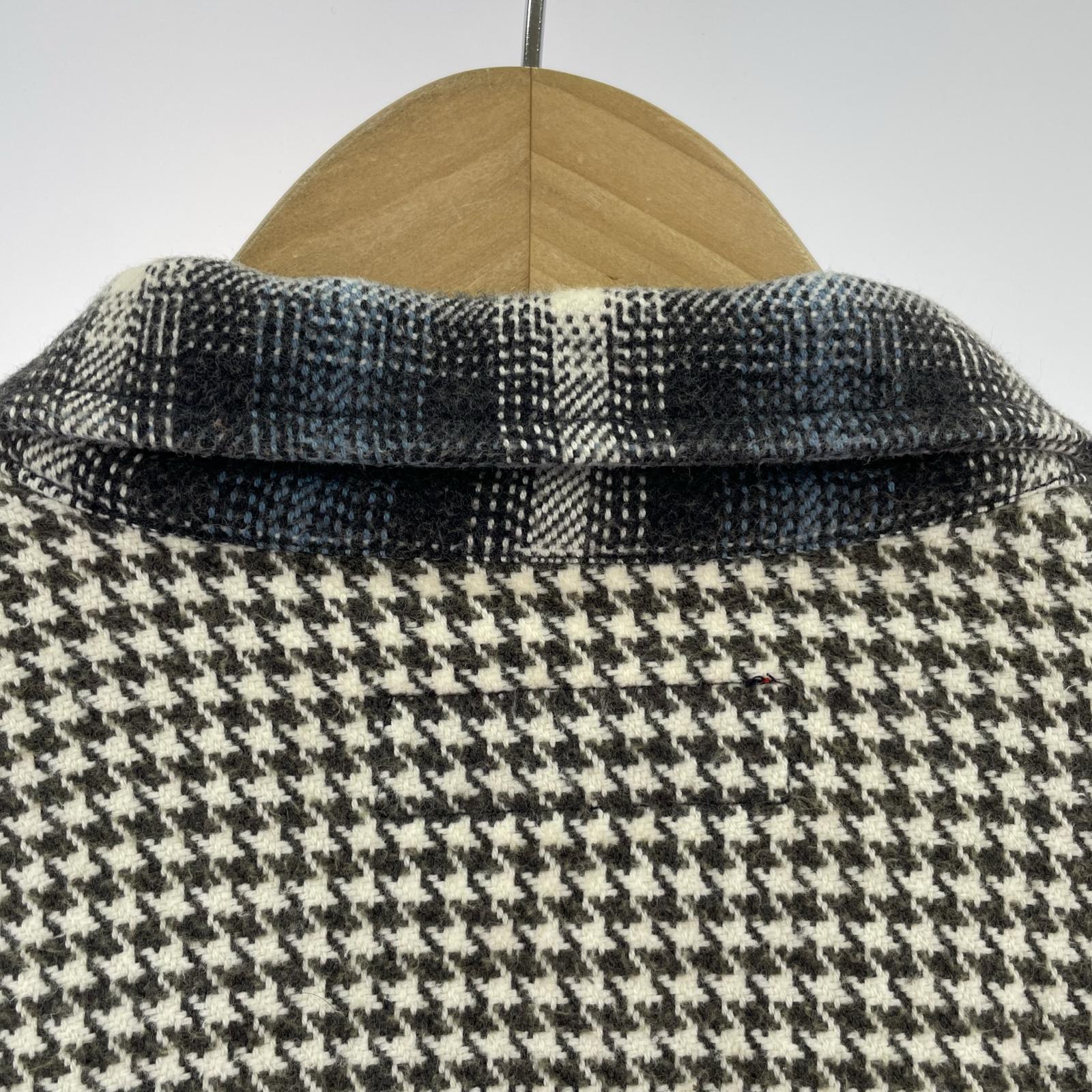 長袖シャツ Houndstooth Plaid Flannel Shirt S S ブルー