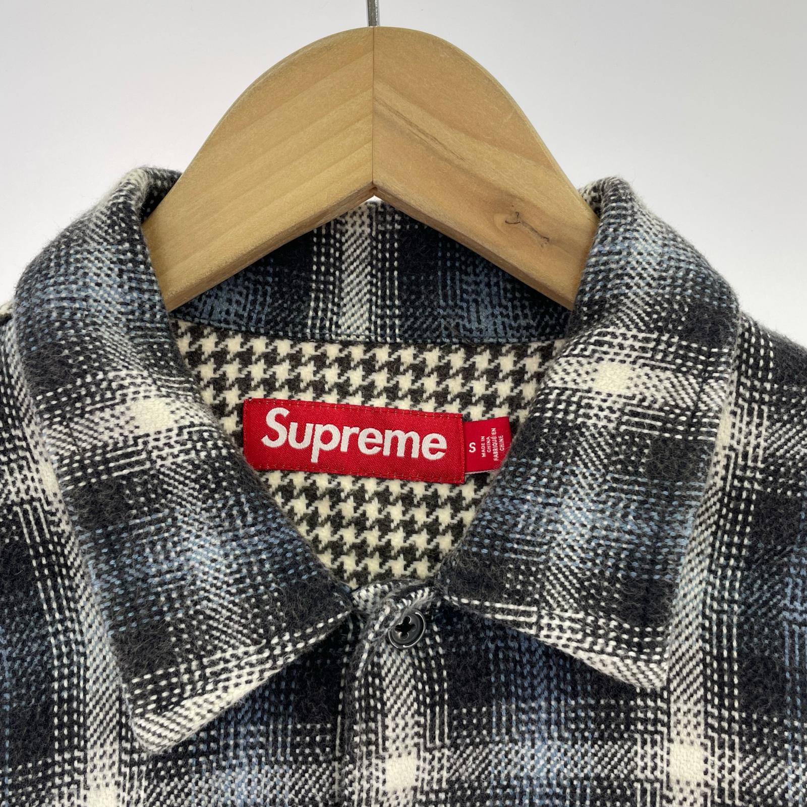 長袖シャツ Houndstooth Plaid Flannel Shirt S S ブルー