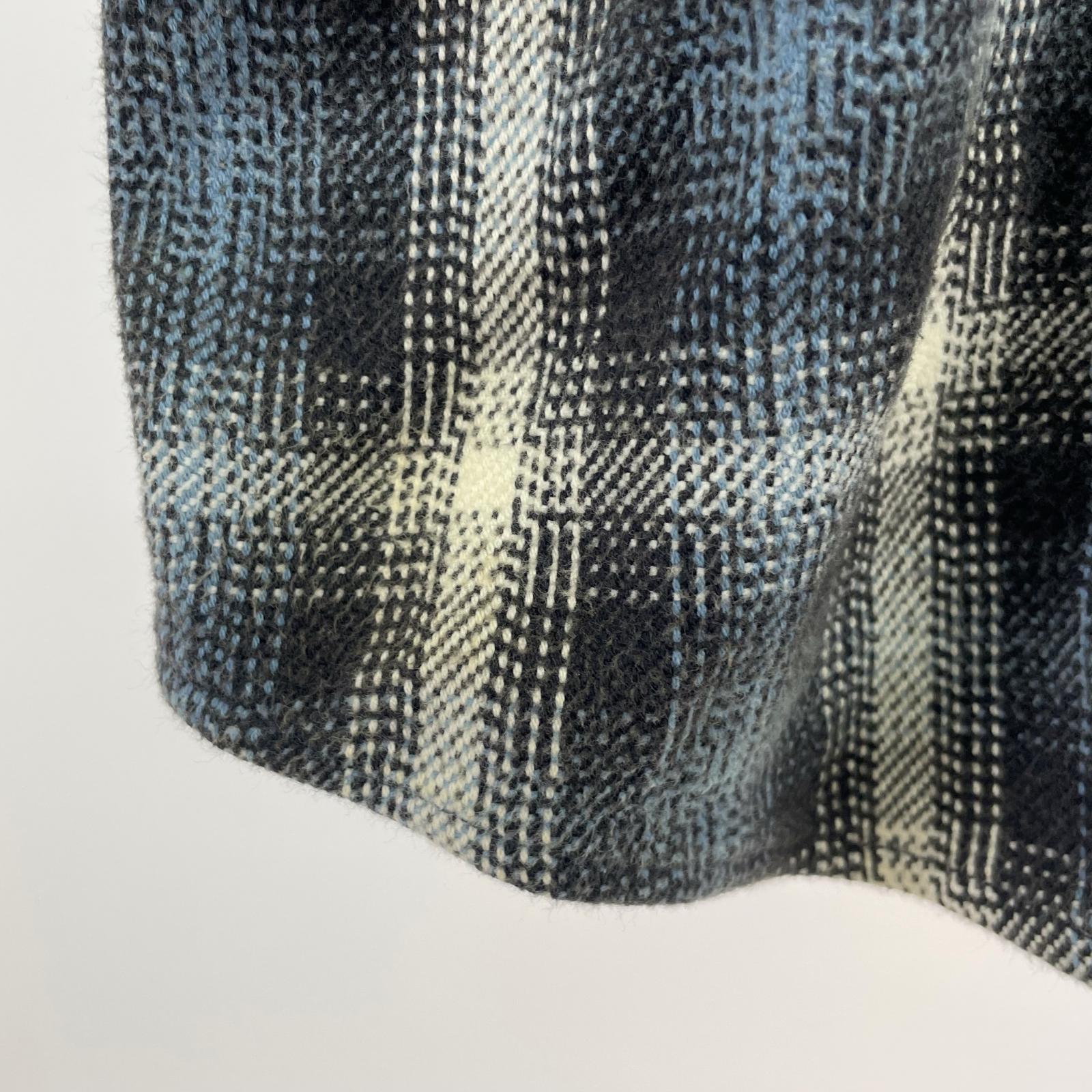 長袖シャツ Houndstooth Plaid Flannel Shirt S S ブルー