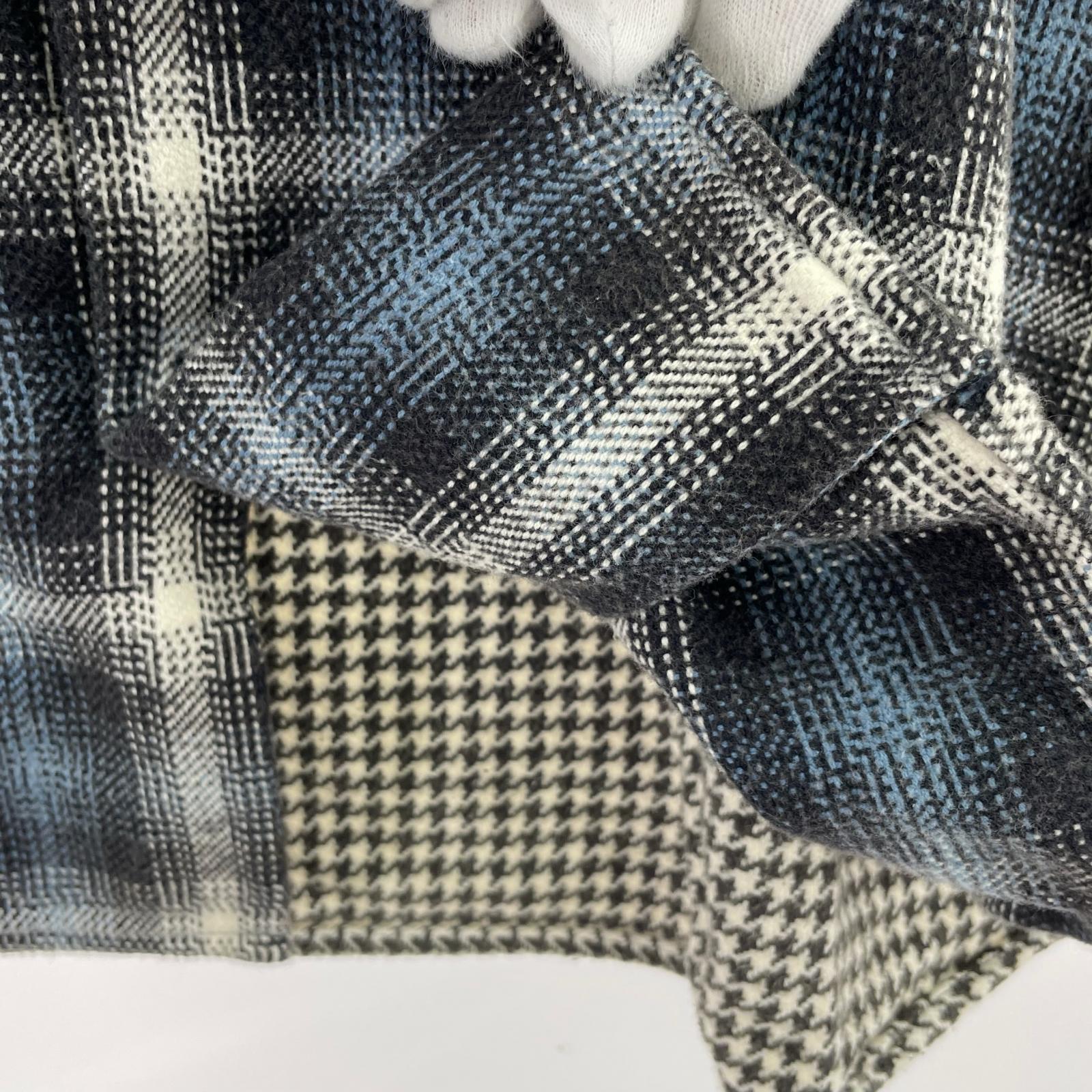 長袖シャツ Houndstooth Plaid Flannel Shirt S S ブルー