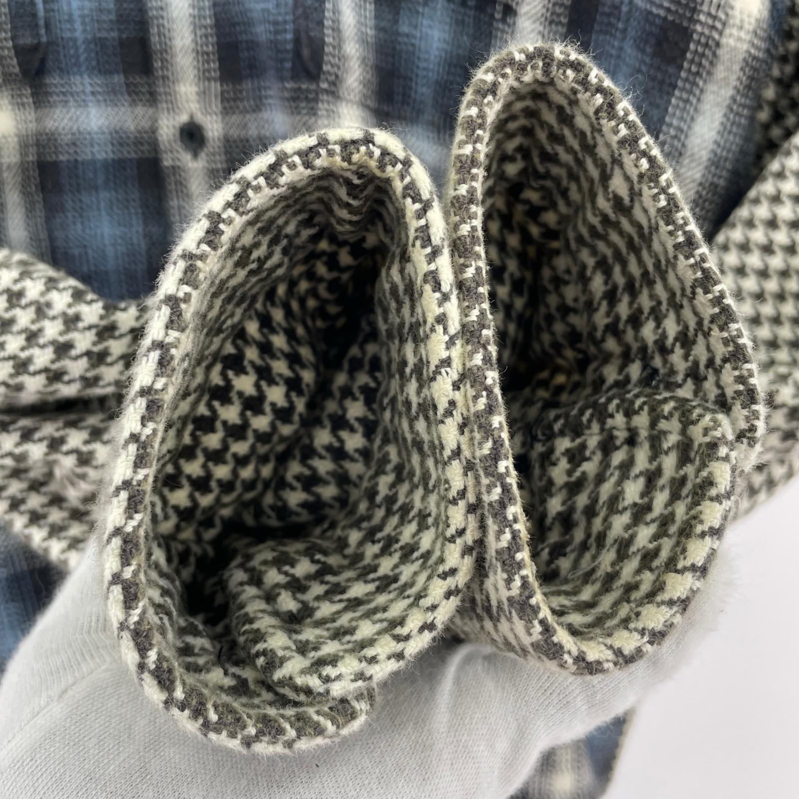 長袖シャツ Houndstooth Plaid Flannel Shirt S S ブルー