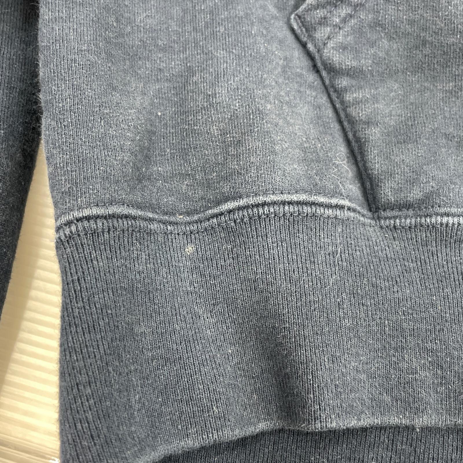 パーカー Text Stripe Zip Up Hooded Sweatshirt L ネイビー