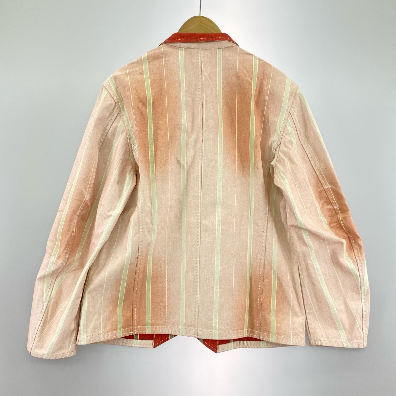 ジャケット ISSEY MIYAKE ストライプリバーシブルジャケット 2 赤系 2