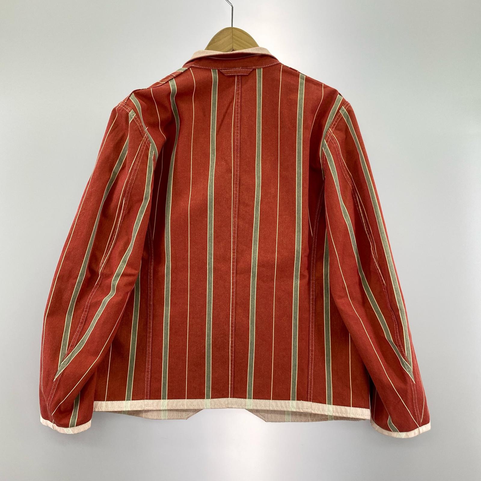 ジャケット ISSEY MIYAKE ストライプリバーシブルジャケット 2 赤系 2
