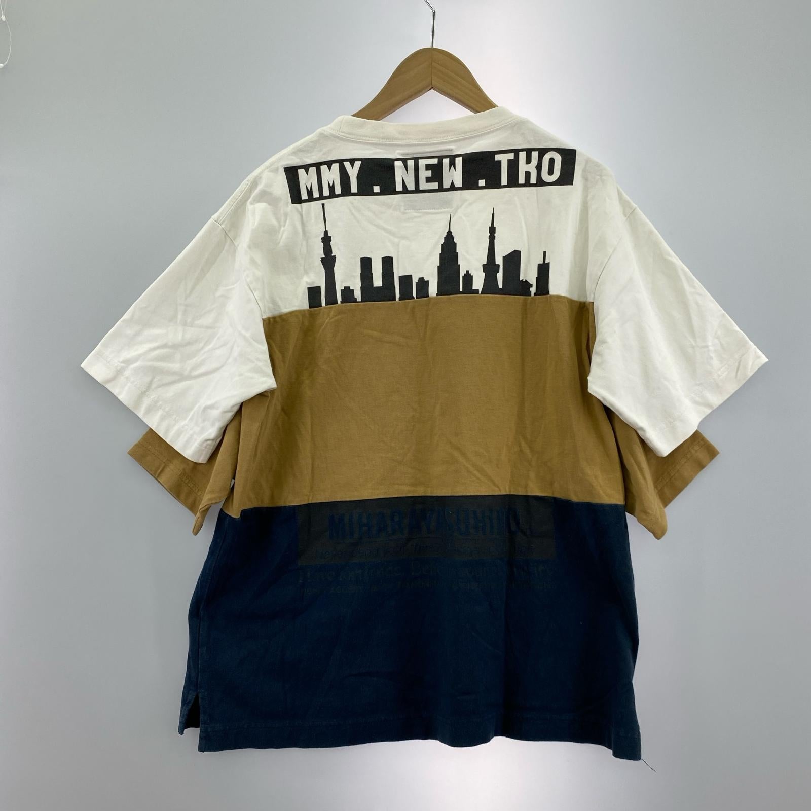 半袖Tシャツ MIHARA YASUHIRO Border Docking T-shirt ドッキングTシャツ 46 マルチ 46 マルチカラー