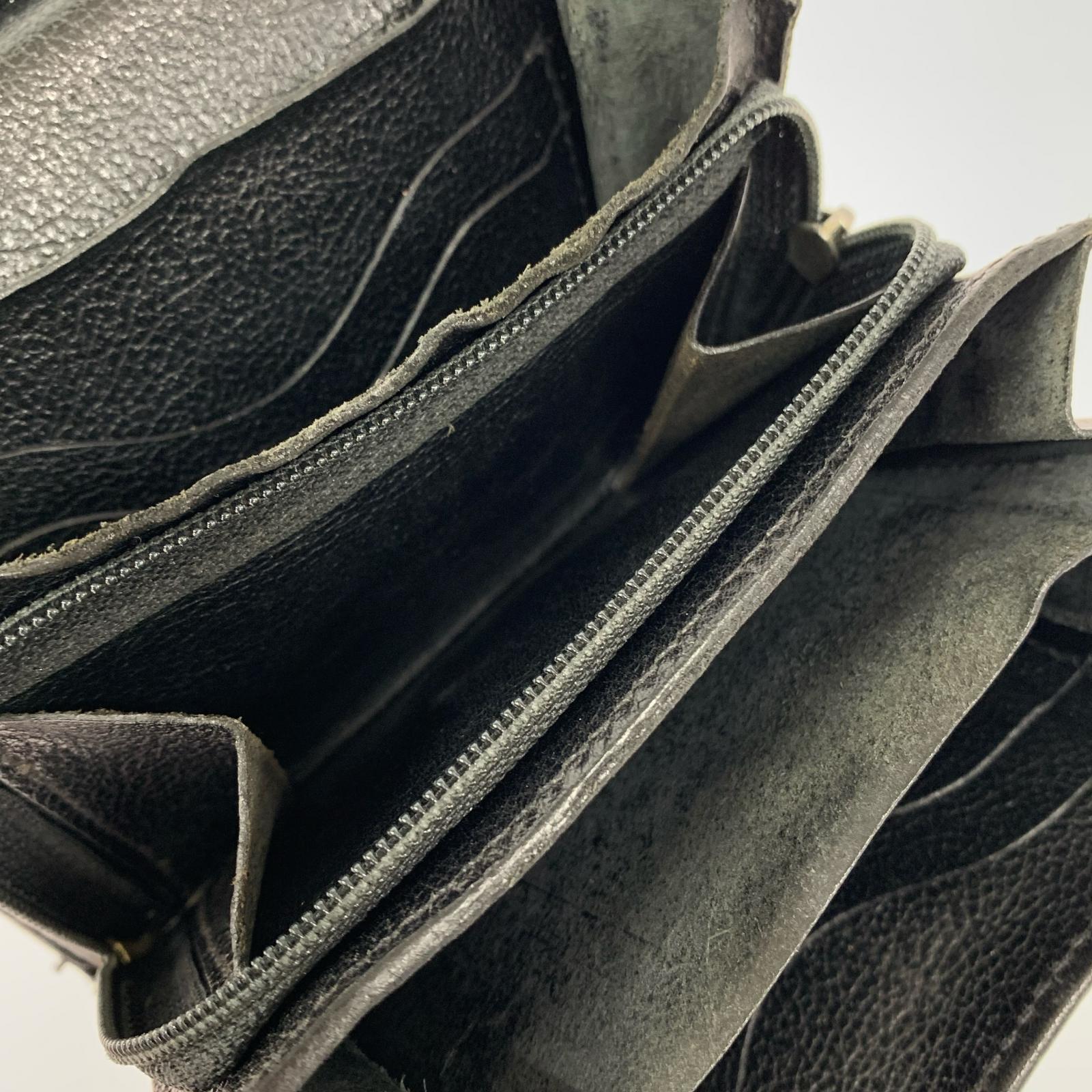 コンパクトウォレット 二つ折り財布 黒 ブラック