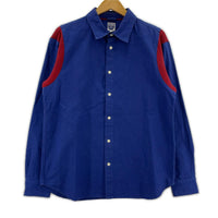 長袖シャツ L/S コットン ボーリングシャツ ブルー M ブルー