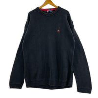 ニット 90s CHAPS HAND FRAMED 紺 (L) L ネイビー
