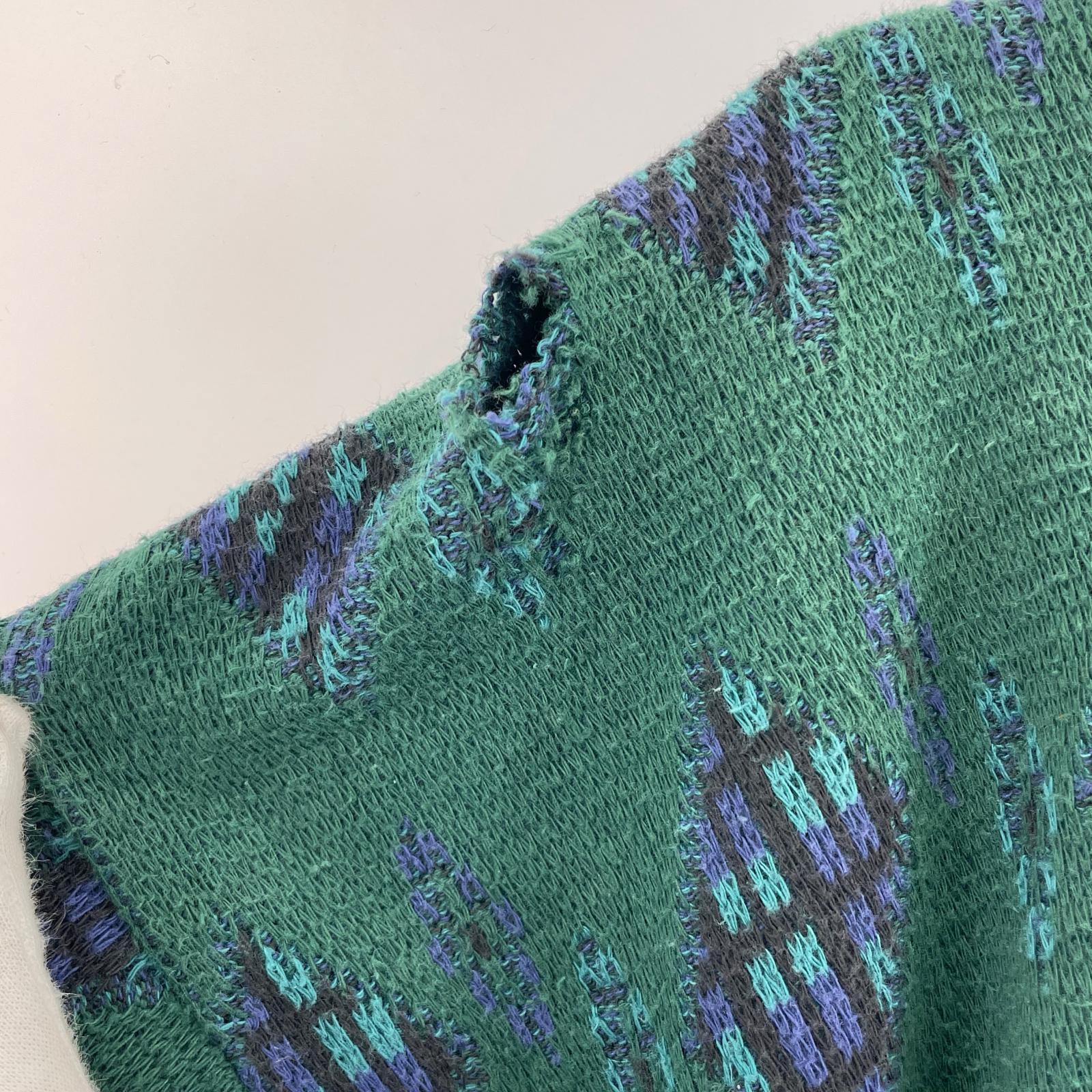 ニット 90s CHAPS USA製 コットン 総柄 緑 (L) L グリーン