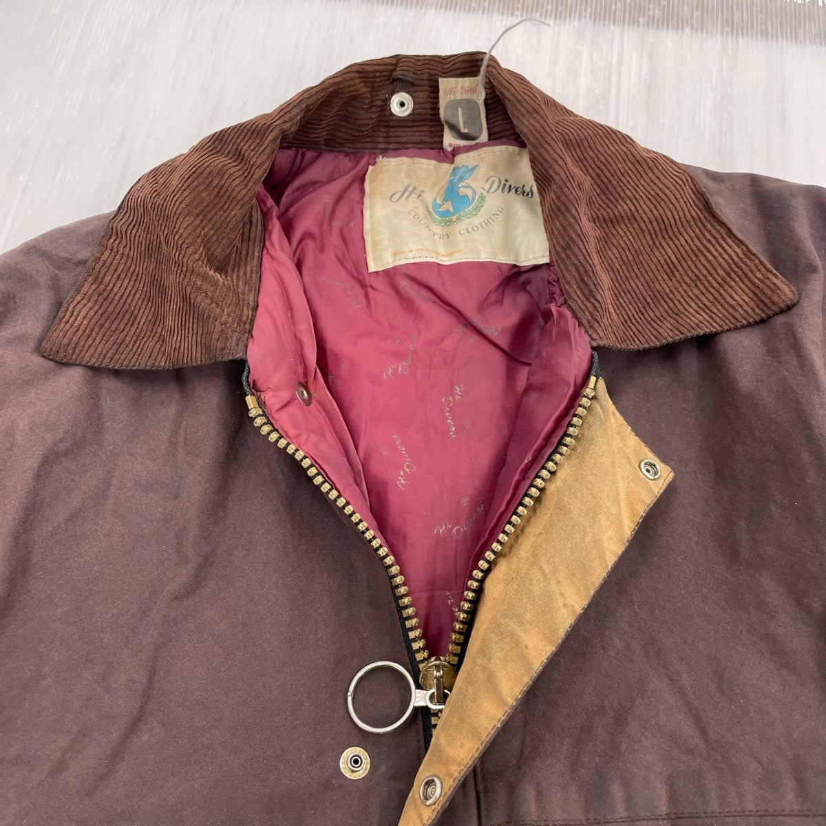 ジャケット HI DIVERS OILED JACKET L BRW L ブラウン