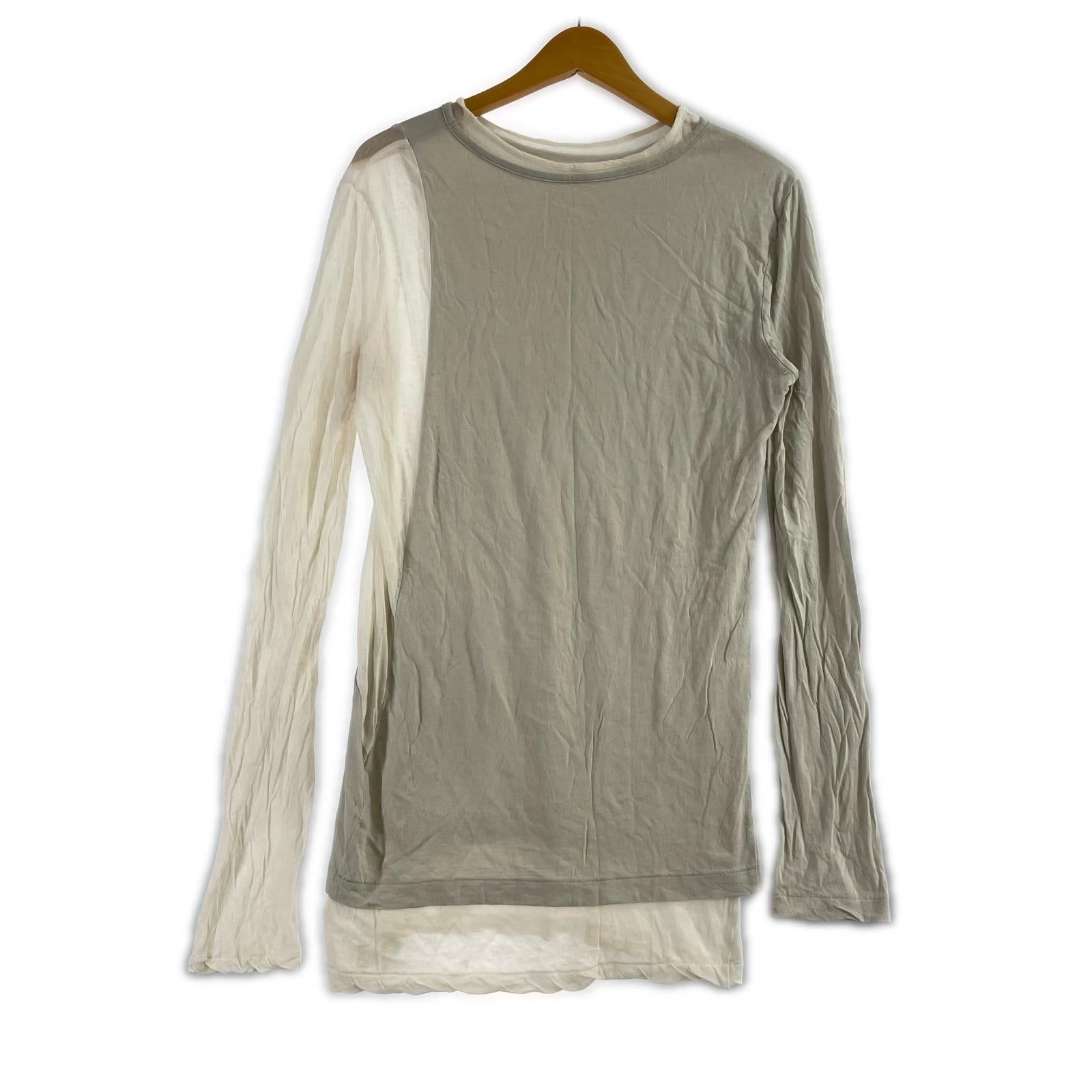 長袖Tシャツ 2002ss 切替 レイヤード ホワイト (2)
