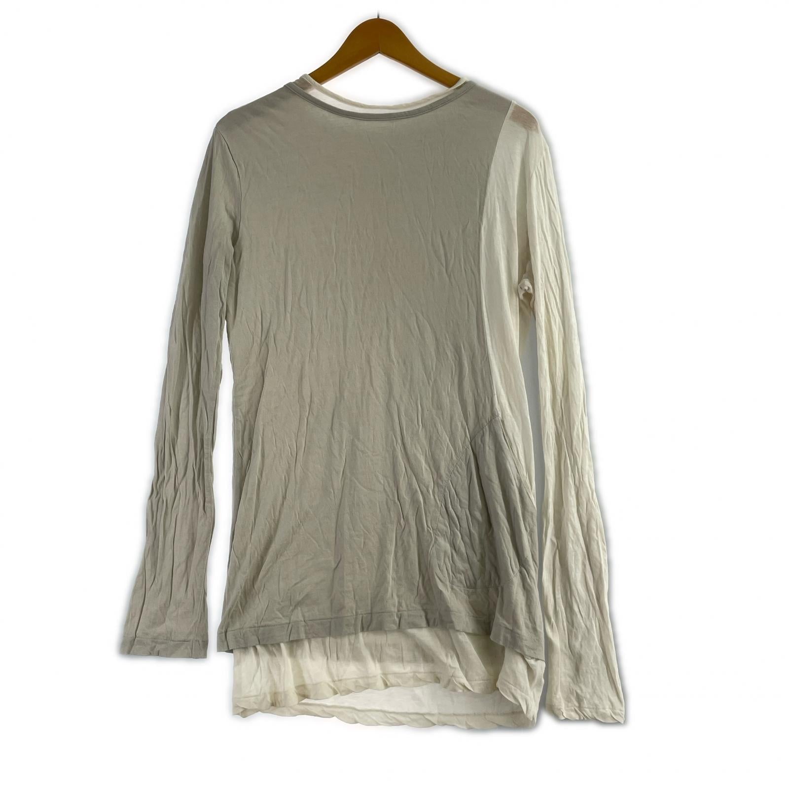 長袖Tシャツ 2002ss 切替 レイヤード ホワイト (2)