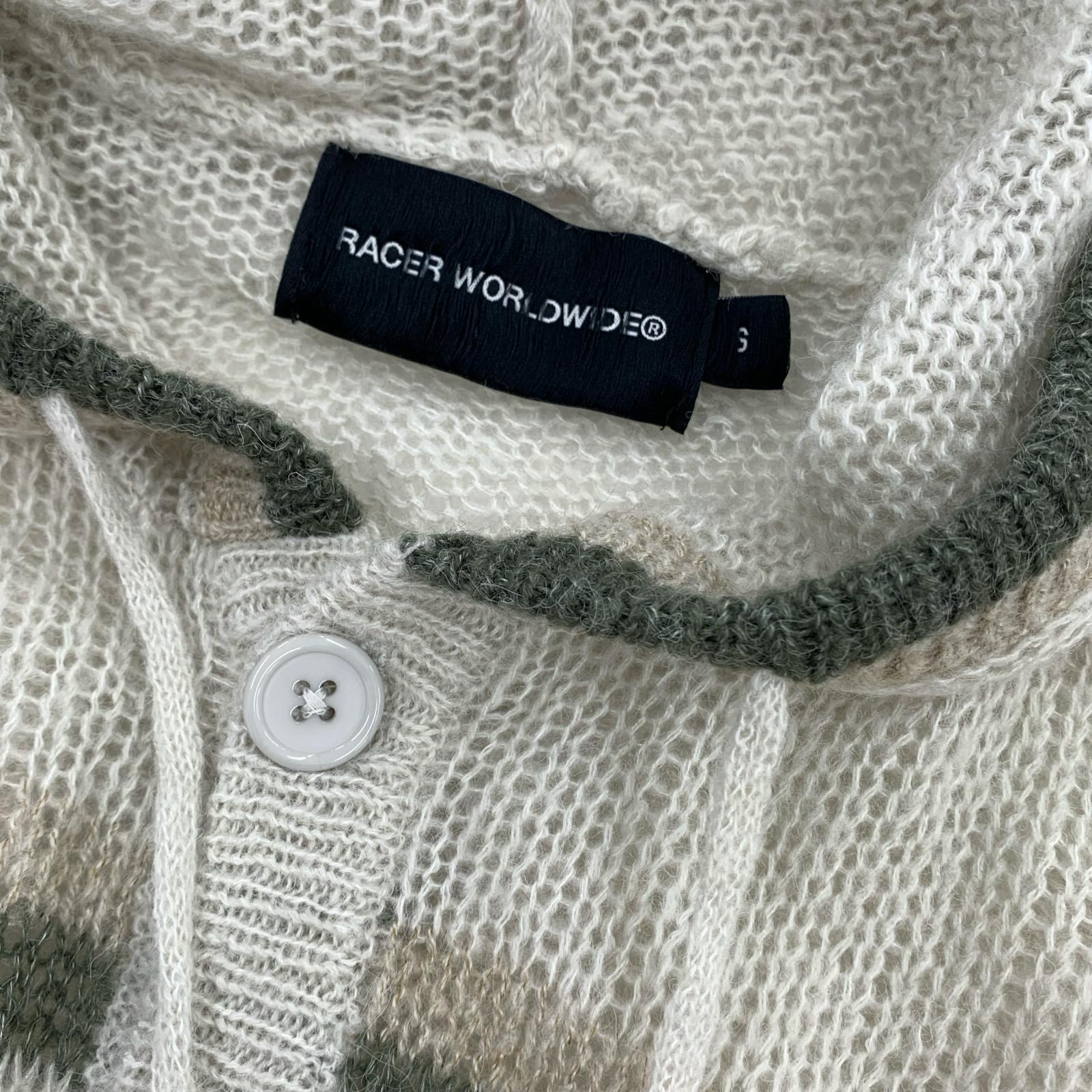 ニット RACER WORLDWIDE DISTRESSEED KNIT HOODIE S