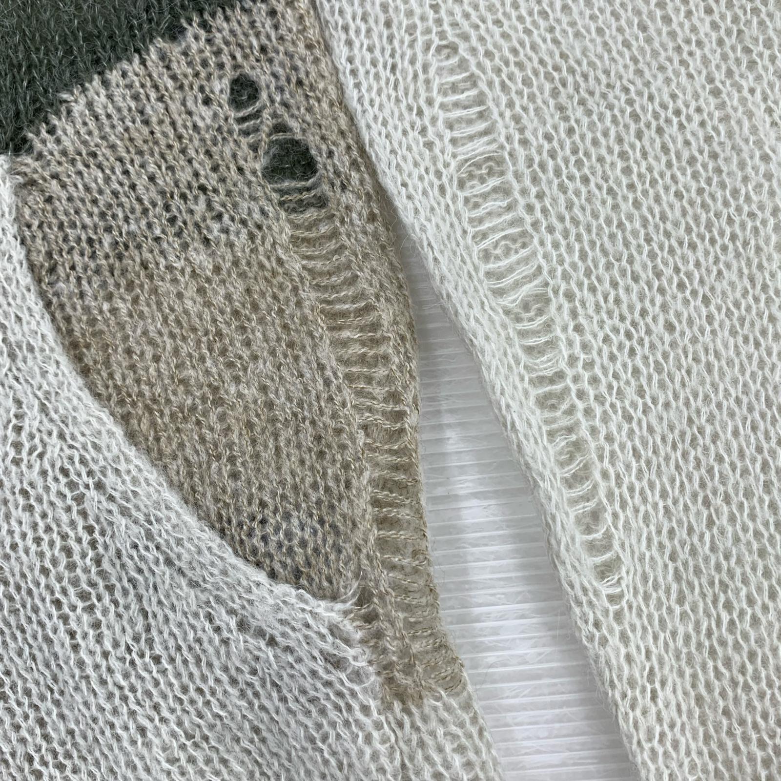 ニット RACER WORLDWIDE DISTRESSEED KNIT HOODIE S