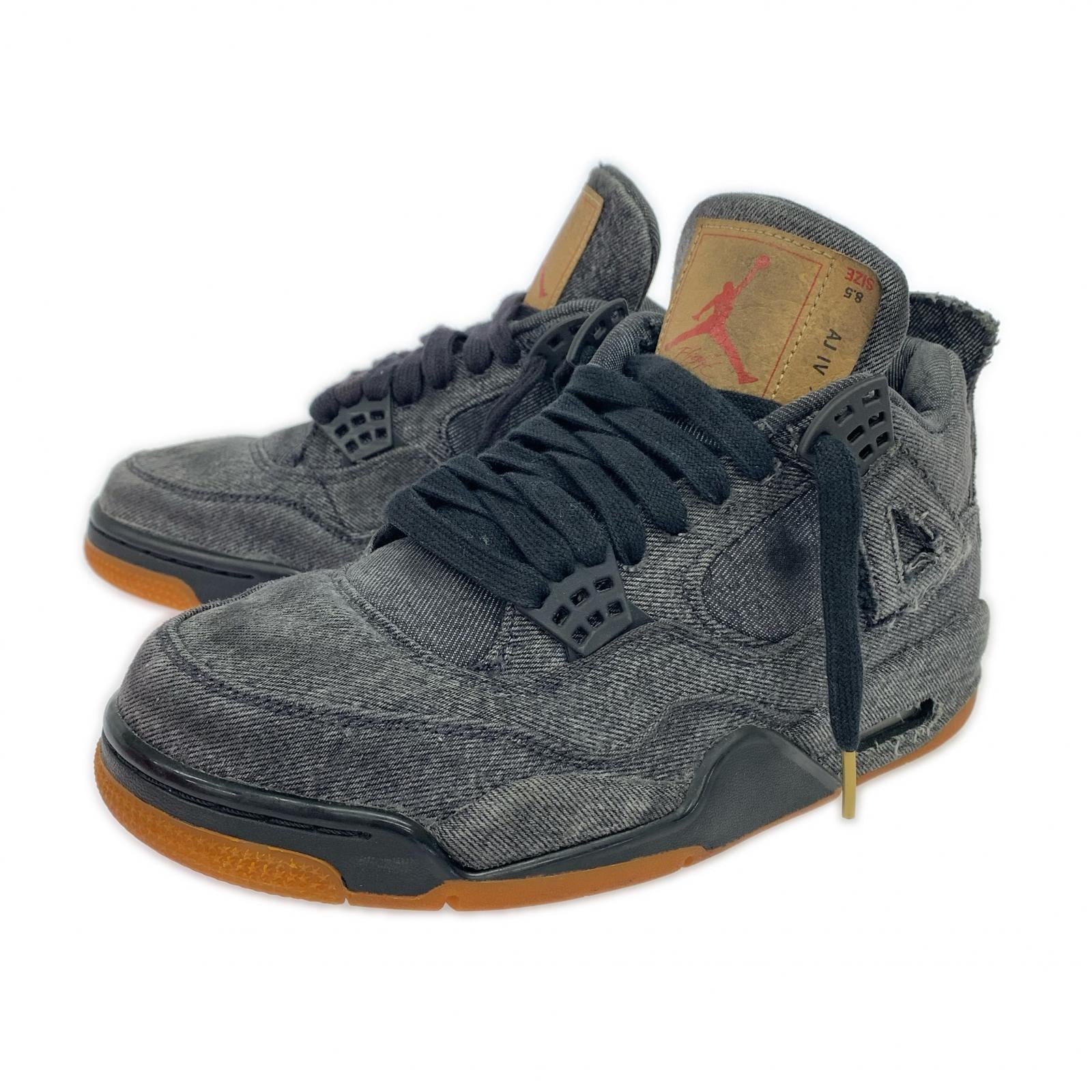 スニーカー Levi's Air Jordan 4 Black Denim 26.5cm 26.5cm (US8 1/2 UK8 EU43) ブラック