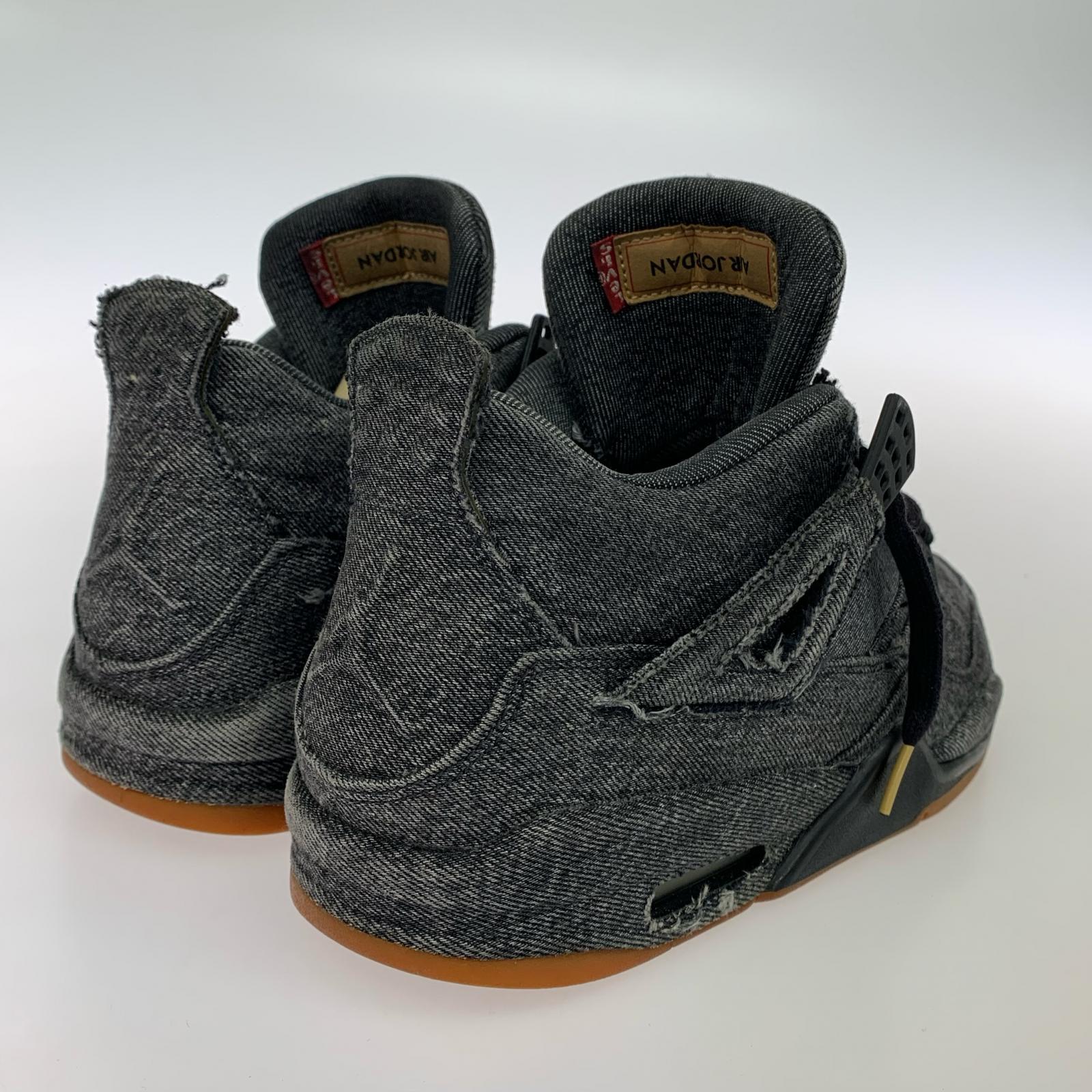 スニーカー Levi's Air Jordan 4 Black Denim 26.5cm 26.5cm (US8 1/2 UK8 EU43) ブラック