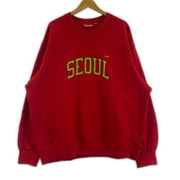 スウェット seoul small logo hoodie L レッド
