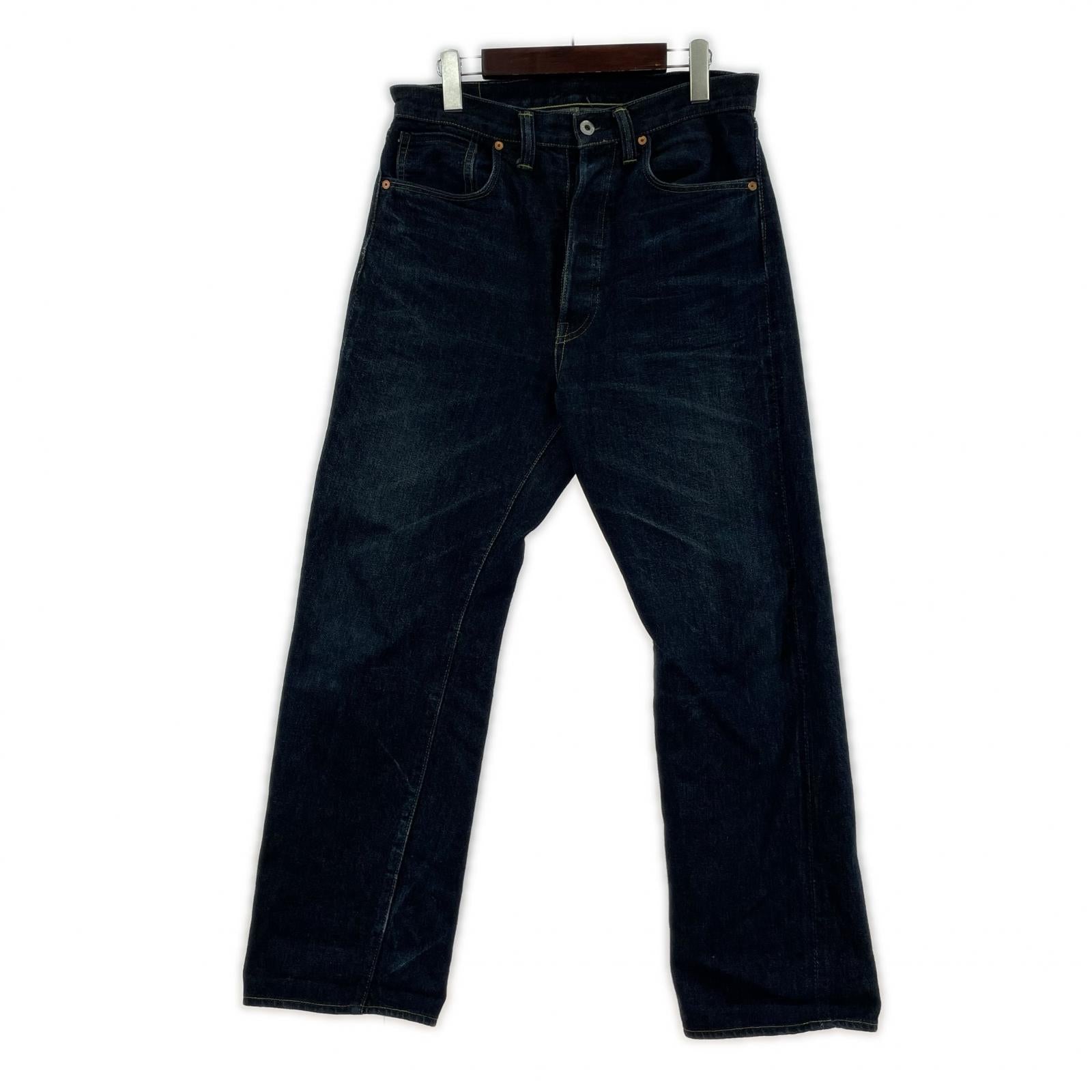 デニムパンツ TCB JEANS ボタンフライ デニムパンツ ブルー